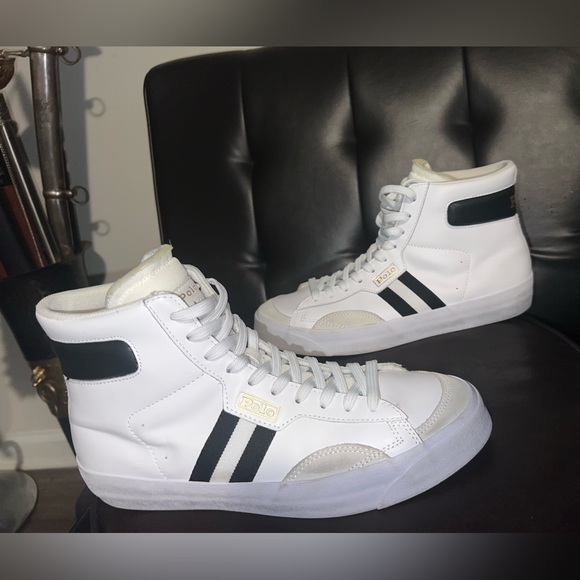 Polo Ralph Lauren Court Gervin Vulc Mid Top Leather Sneaker men’s size 10 - Picture 12 of 12